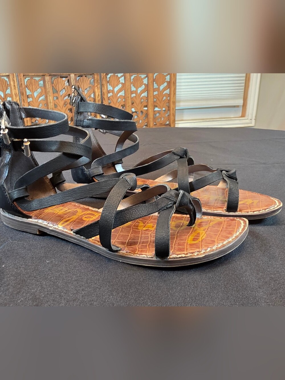 Sam Edelman Black Strappy Gladiator Sandals - Picture 4 of 8